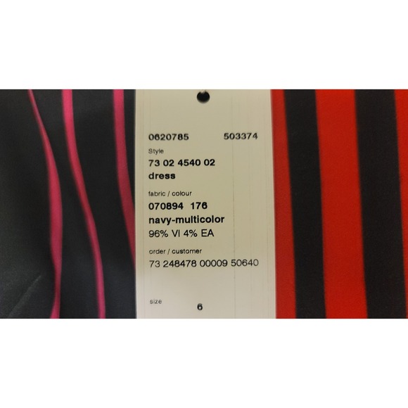 AKRIS PUNTO Dress Women's US 6 / UK 10 Sleeveless Striped Crepe Shift‎ $1290 NWT - Picture 6 of 9